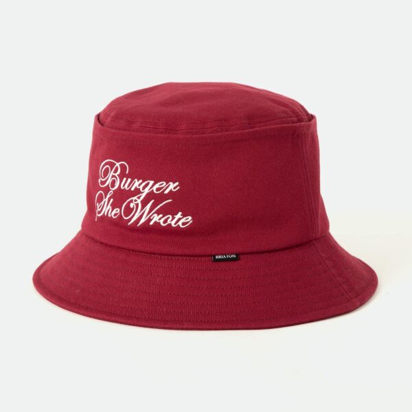 Burger She Wrote Bucket Hat - Burgundy